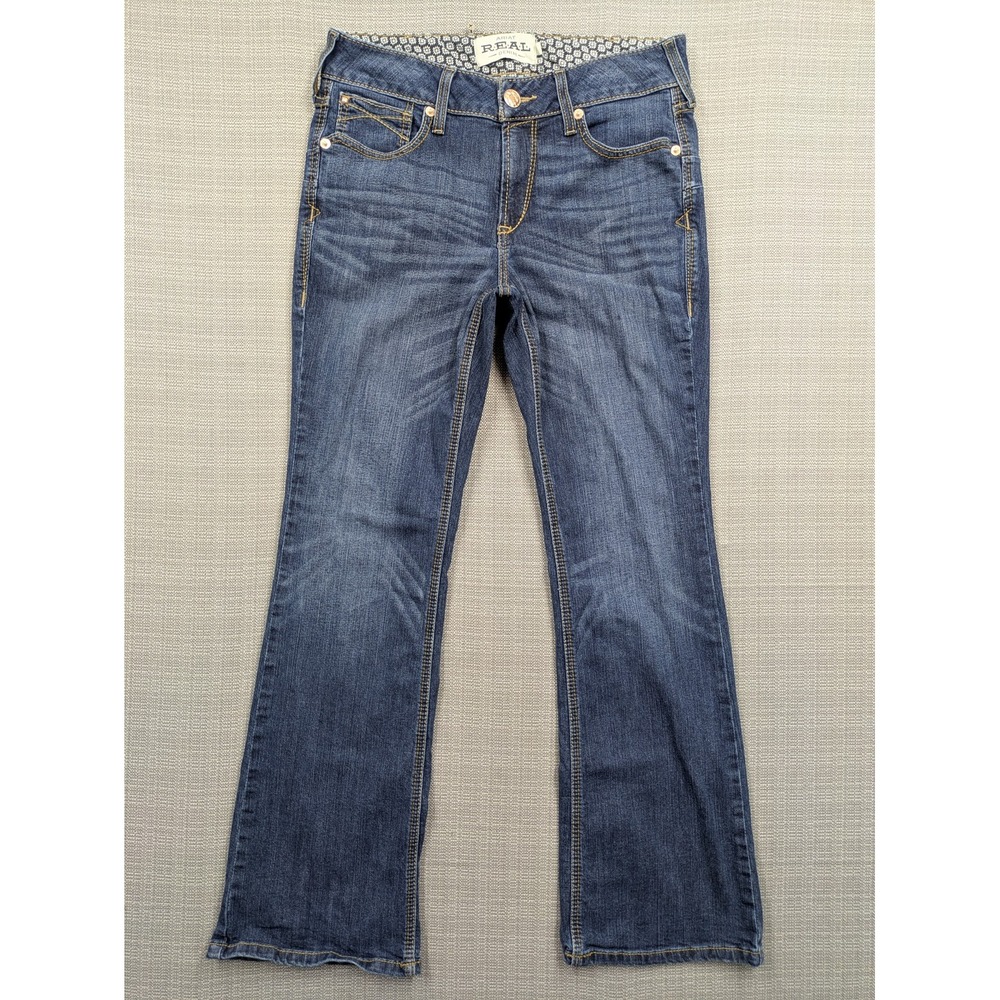 Ariat REAL Perfect Rise Boot Jeans Womens 30S Blue Bootcut Stretch Denim